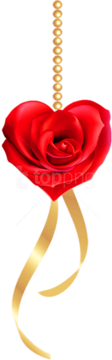 Free Png Rose Heart With Pearls And Gold Bow Png Images - Roses And Pearls Png (480x1247), Png Download