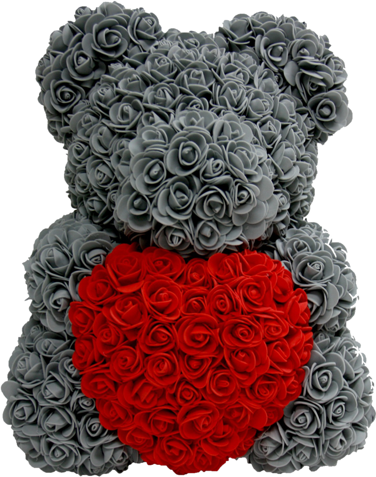 The Rose Bear With Red Heart * Valentine's Edition - Rose Bear Grey (1024x1365), Png Download
