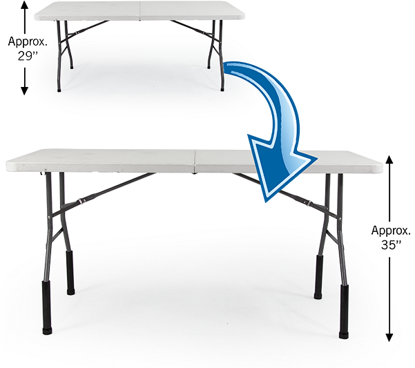 Bent Table Leg Risers - Medidas De Mesa Rectangular Para 10 Personas (686x600), Png Download