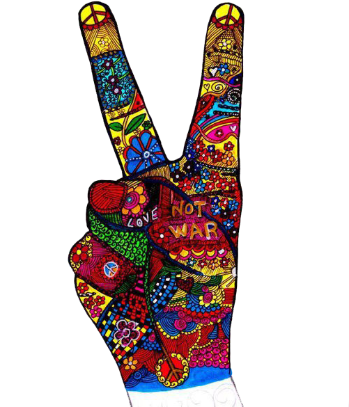 Hippie Peace Love (500x682), Png Download