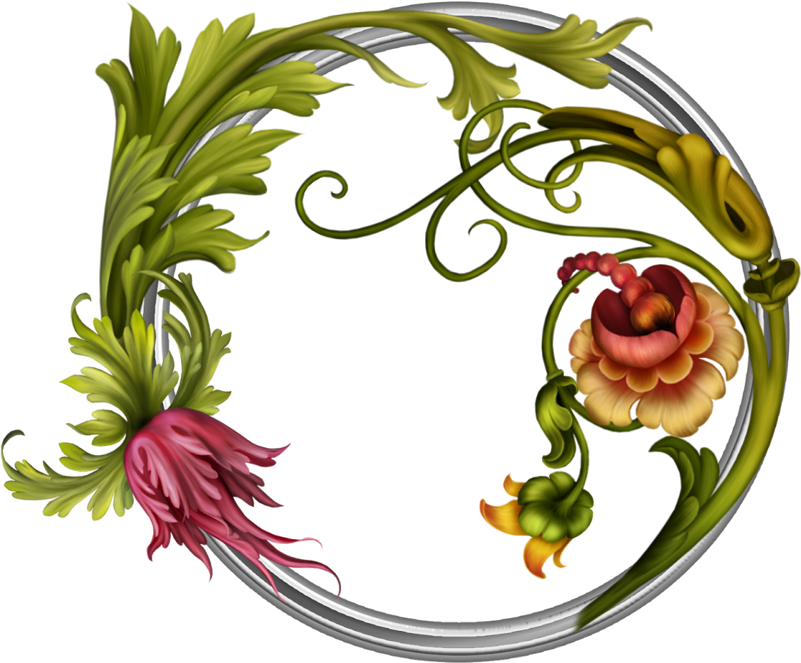 Marcos Para Fotos Con Flores - Flower Circle Png (1600x1276), Png Download