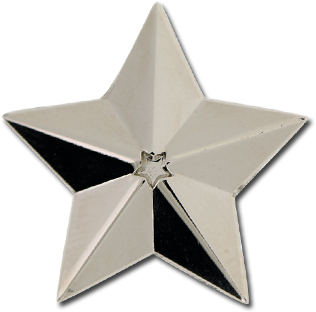 3d Star Star Badge - Silver (572x541), Png Download