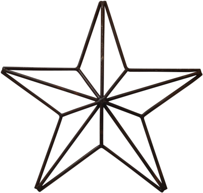 Rusty Metal Outline 3d Barn Star Indoor Outdoor Garden - El Paso Star Png (750x727), Png Download