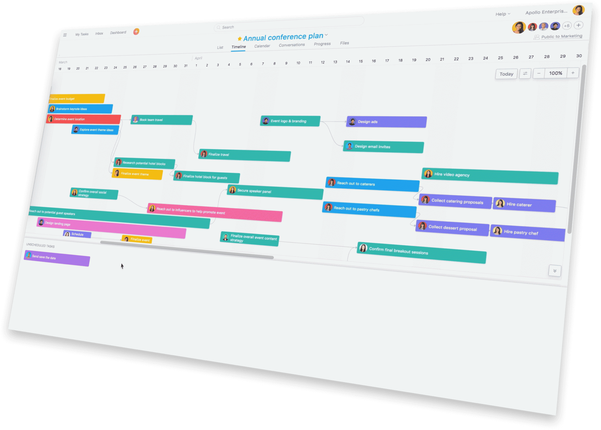 No Credit Cards Required - Asana Timeline Interface (2128x1570), Png Download