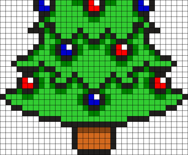 Mario Christmas Tree Part - Mario Christmas Tree Perler (715x589), Png Download