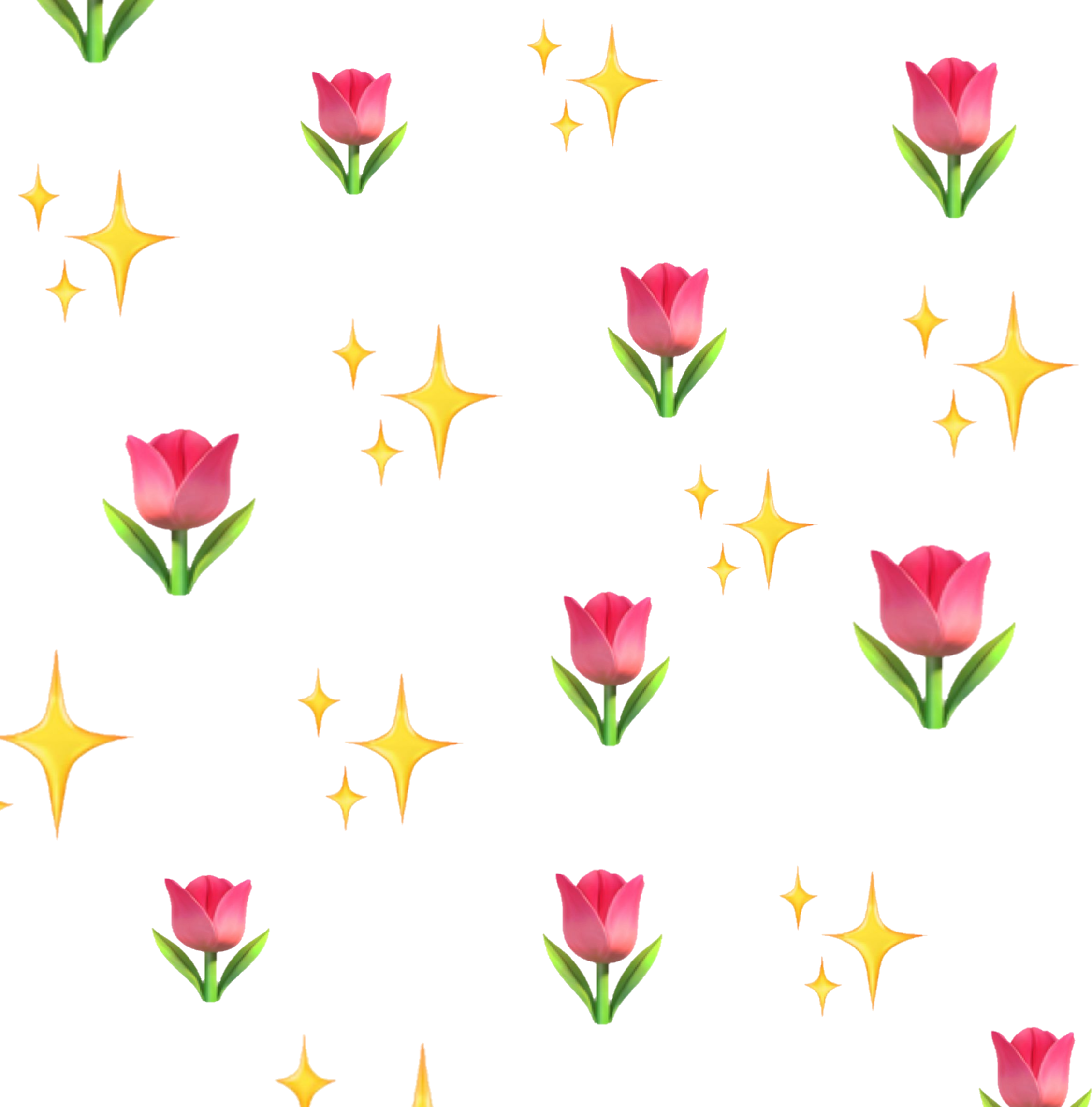 Flowers Sparkle Shine Emojis Yellow Pink Explore (2289x2289), Png Download