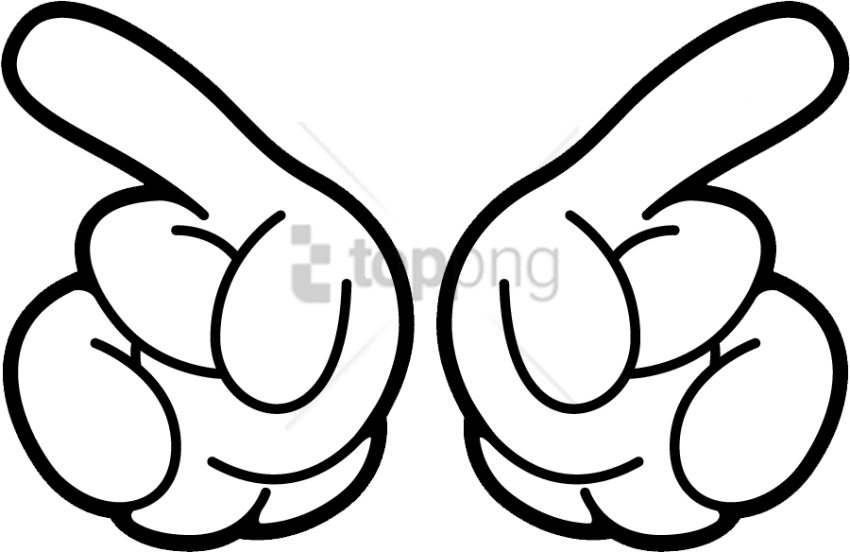 Free Png Download Mickey Mouse Hand Png Images Background - Mickey Mouse Hands Png (850x552), Png Download