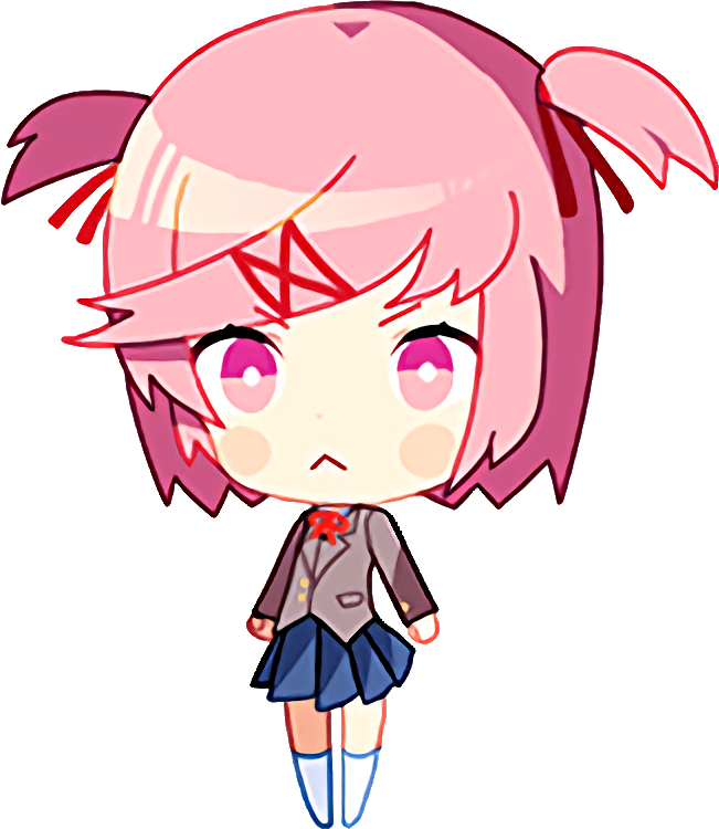 26 Images About Doki Doki Literature Club 💙📓🎀 On - Doki Doki Literature Club Natsuki Chibi (651x750), Png Download