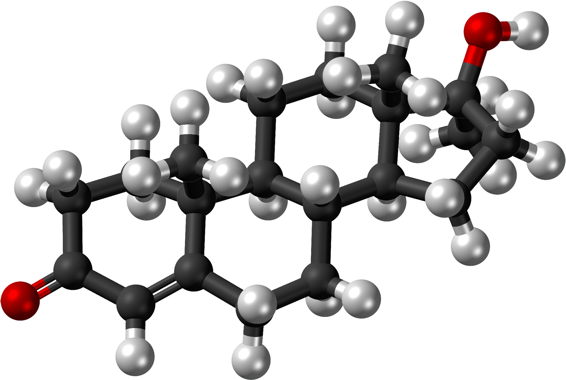 Methyltestosterone Molecule Ball - Progesterone Structure (2000x1409), Png Download