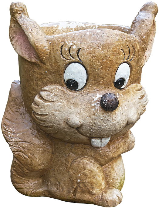 Flowerpot, Ceramic, Rodent, Planters, Face, Funny, - Animal Figure (555x720), Png Download