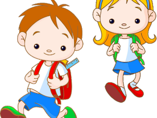 School Children Cartoon - Cartoon Small School Kids (640x480), Png Download