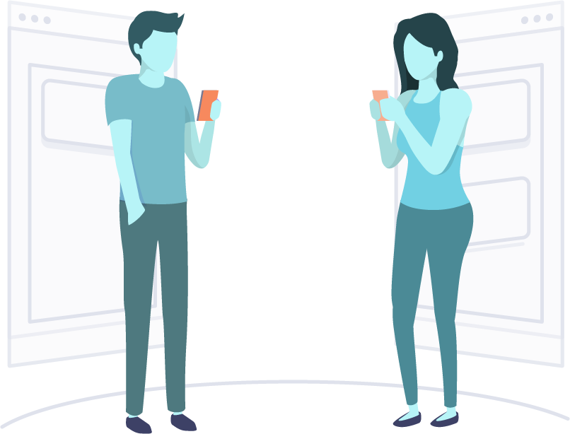 Connect With A Therapist Over Chat, Video Or Voice - Standing (806x614), Png Download