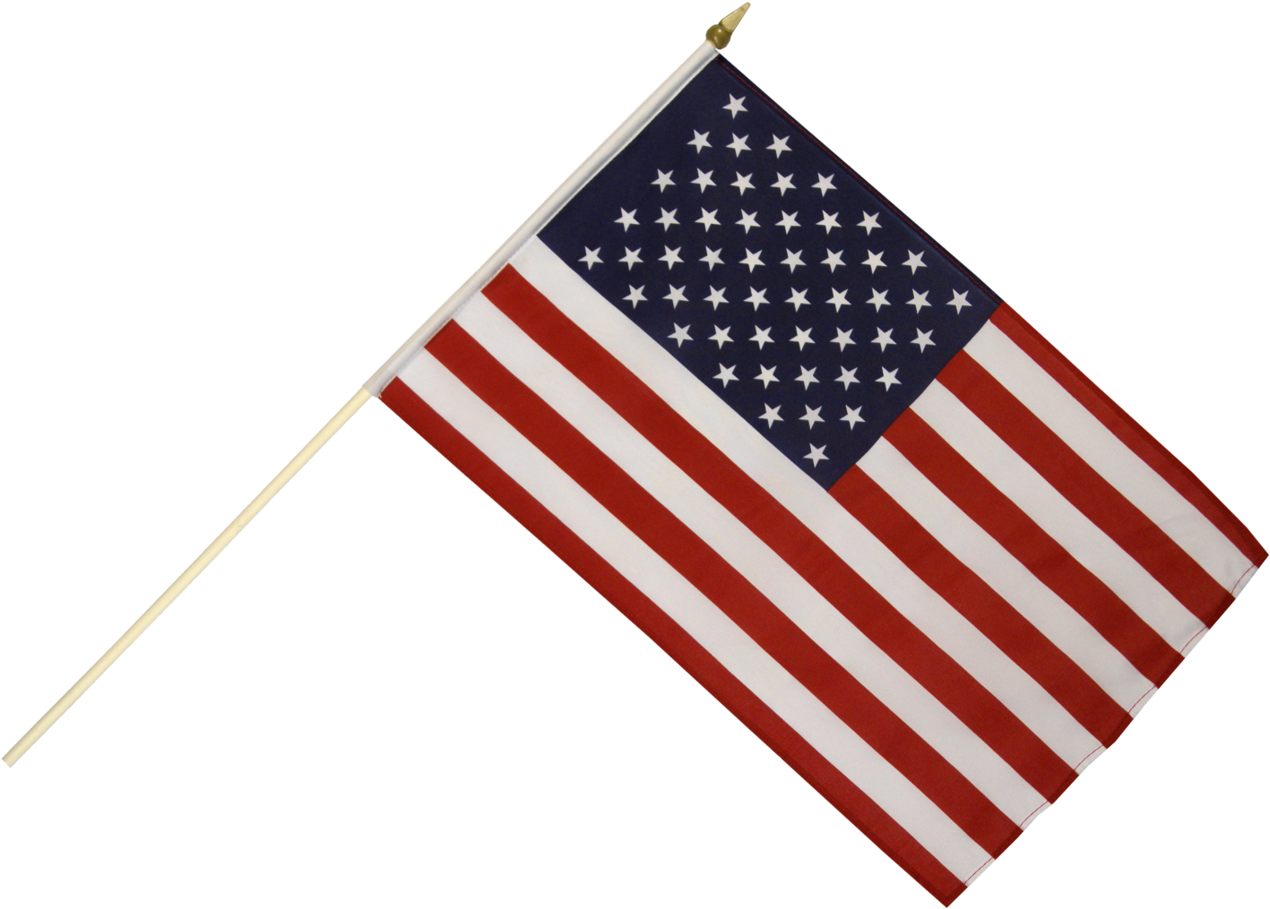 Us Flag On Stick (1500x1178), Png Download