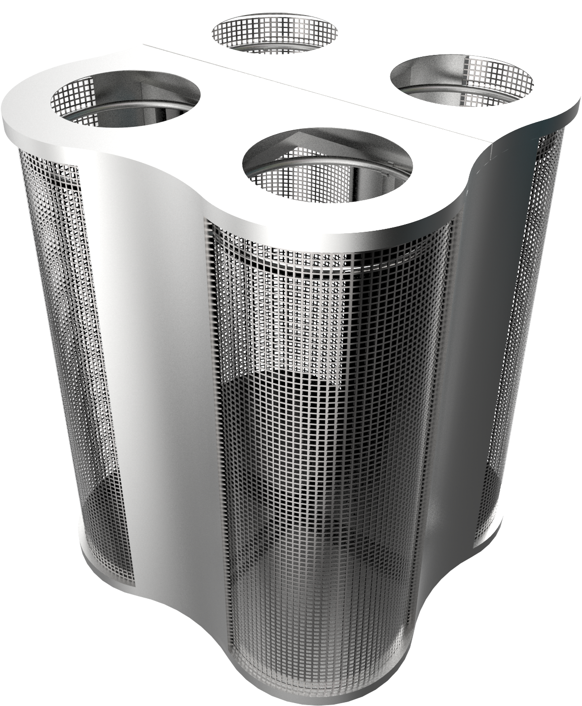 Stainless Steel Mesh Recycle Bin Station - Vase (2000x2000), Png Download