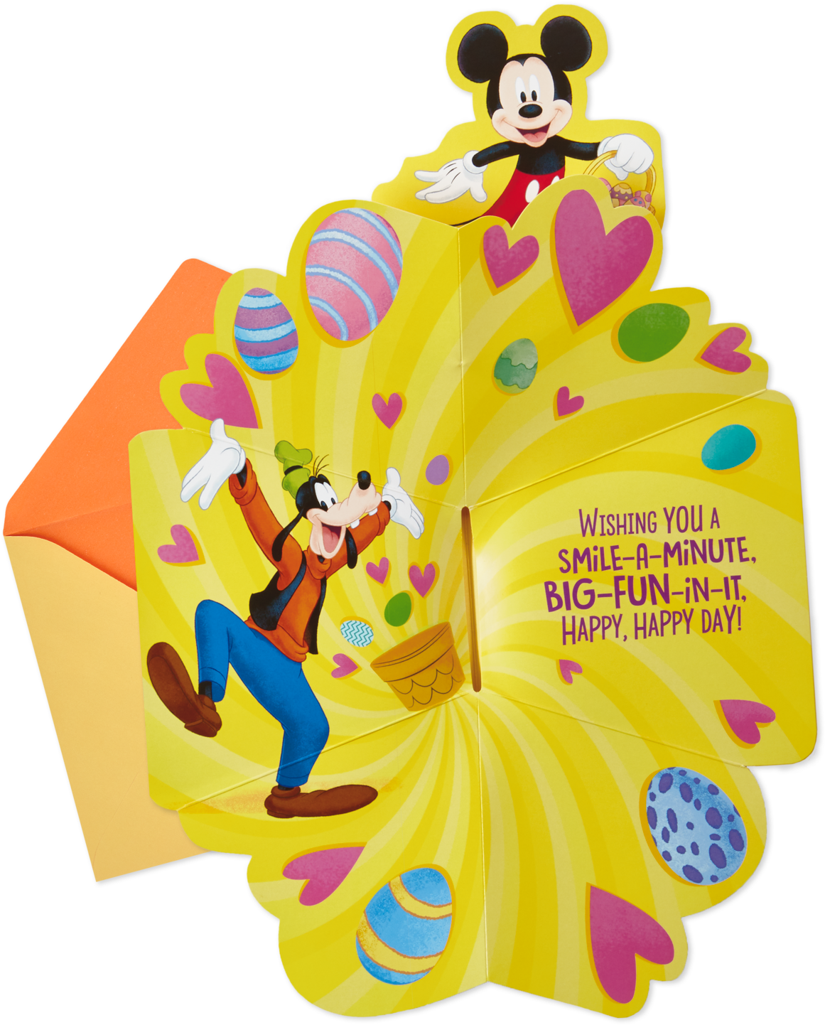 Disney Mickey, Minnie And Goofy Pop Up Easter Card (1470x1470), Png Download