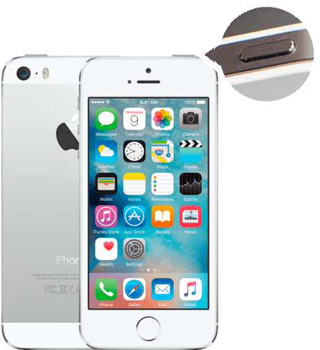 Iphone 5s Power/volume Button Repair - Iphone 5s Silver 16 (600x600), Png Download