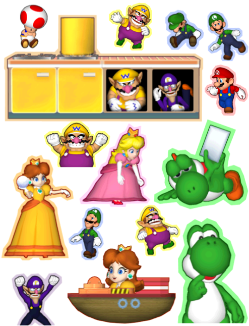 All Stickers Of Playable Characters From The Miracle - Mario Party 6 (500x648), Png Download