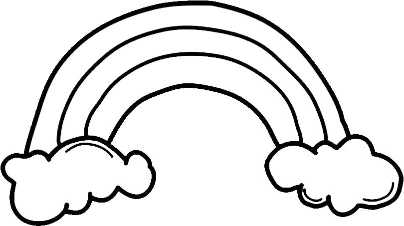 Rainbow Clipart - Line Art (900x580), Png Download