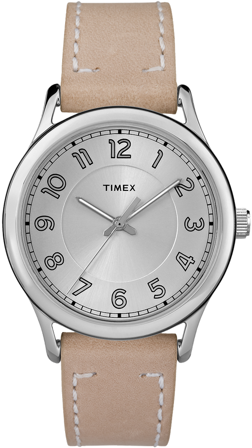 The Genuine Leather Strap Paired With A 36mm Full Arabic - Watch (750x900), Png Download