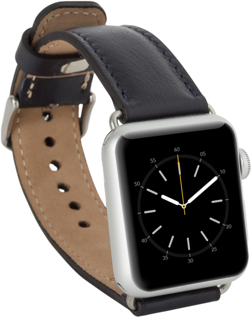Parliament Leather Strap For Apple Watch - Apple Watch Black On Leather (700x850), Png Download