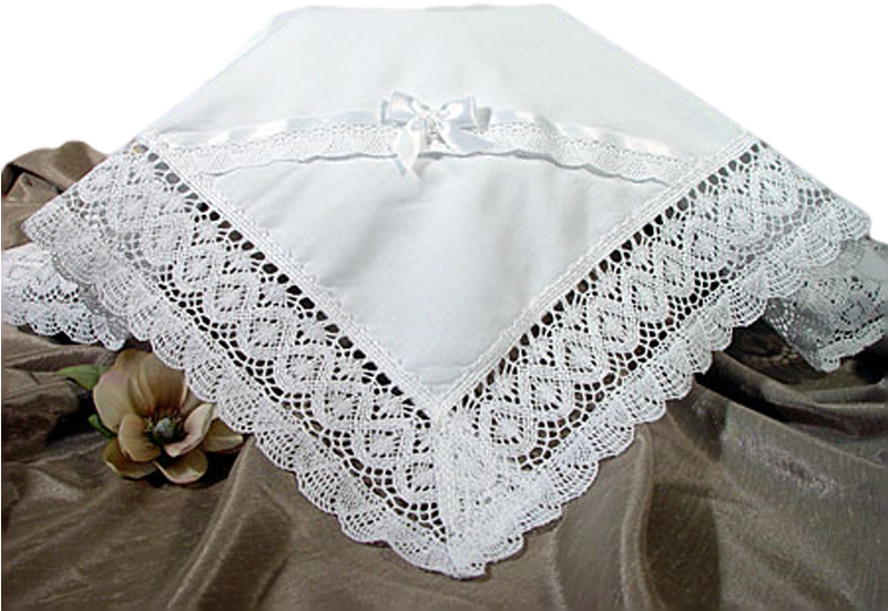 Cluny Lace & Cotton Batiste Handmade Blanket Baby Girls - Tablecloth (800x800), Png Download