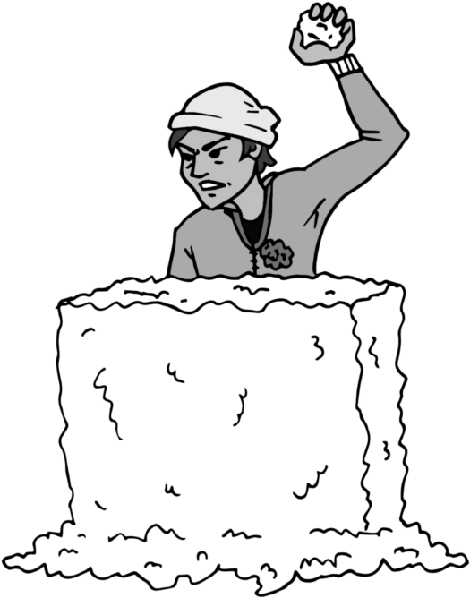 Snowball Fight Anonymous Alerts Used In Snowball Sabotage - Cartoon (607x900), Png Download