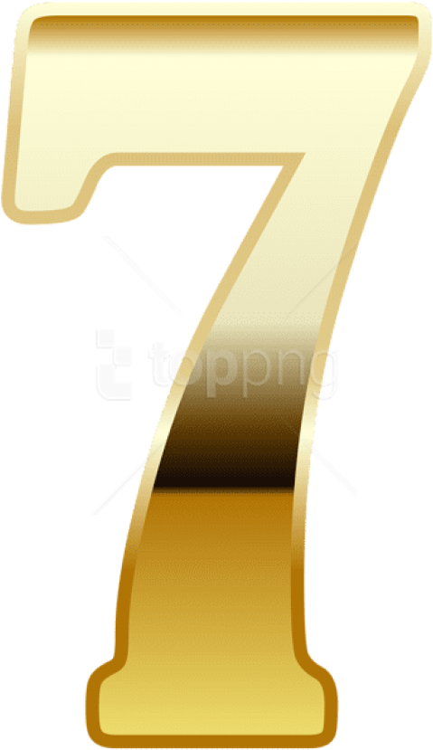 Download Gold Number Seven Clipart Png Photo - Number Seven Gold Png (480x838), Png Download