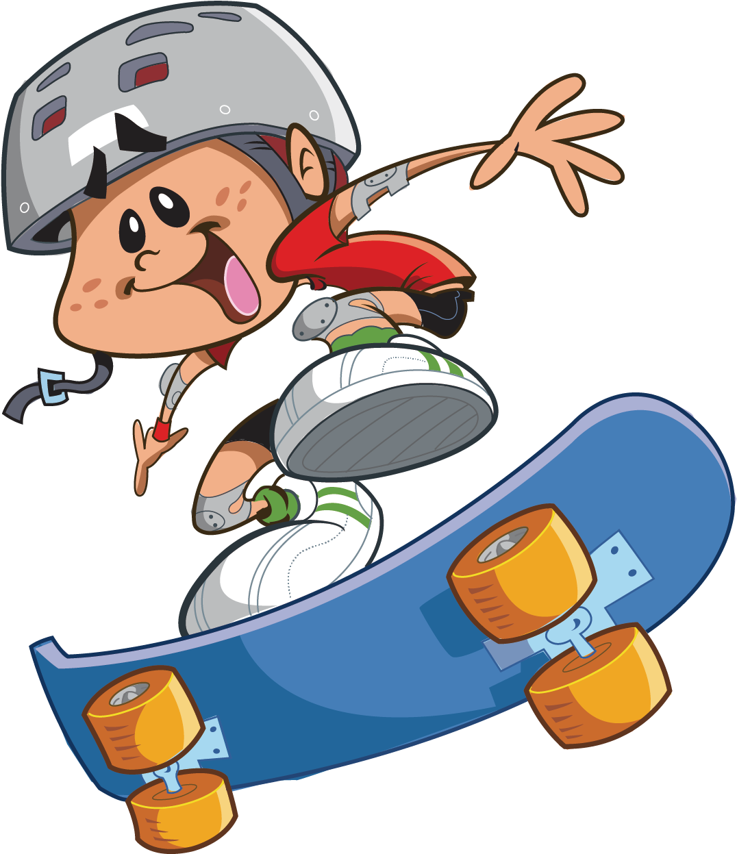 Cartoon Clip Art Skateboard Boy Transprent - Cartoon On Skateboard (1856x1768), Png Download