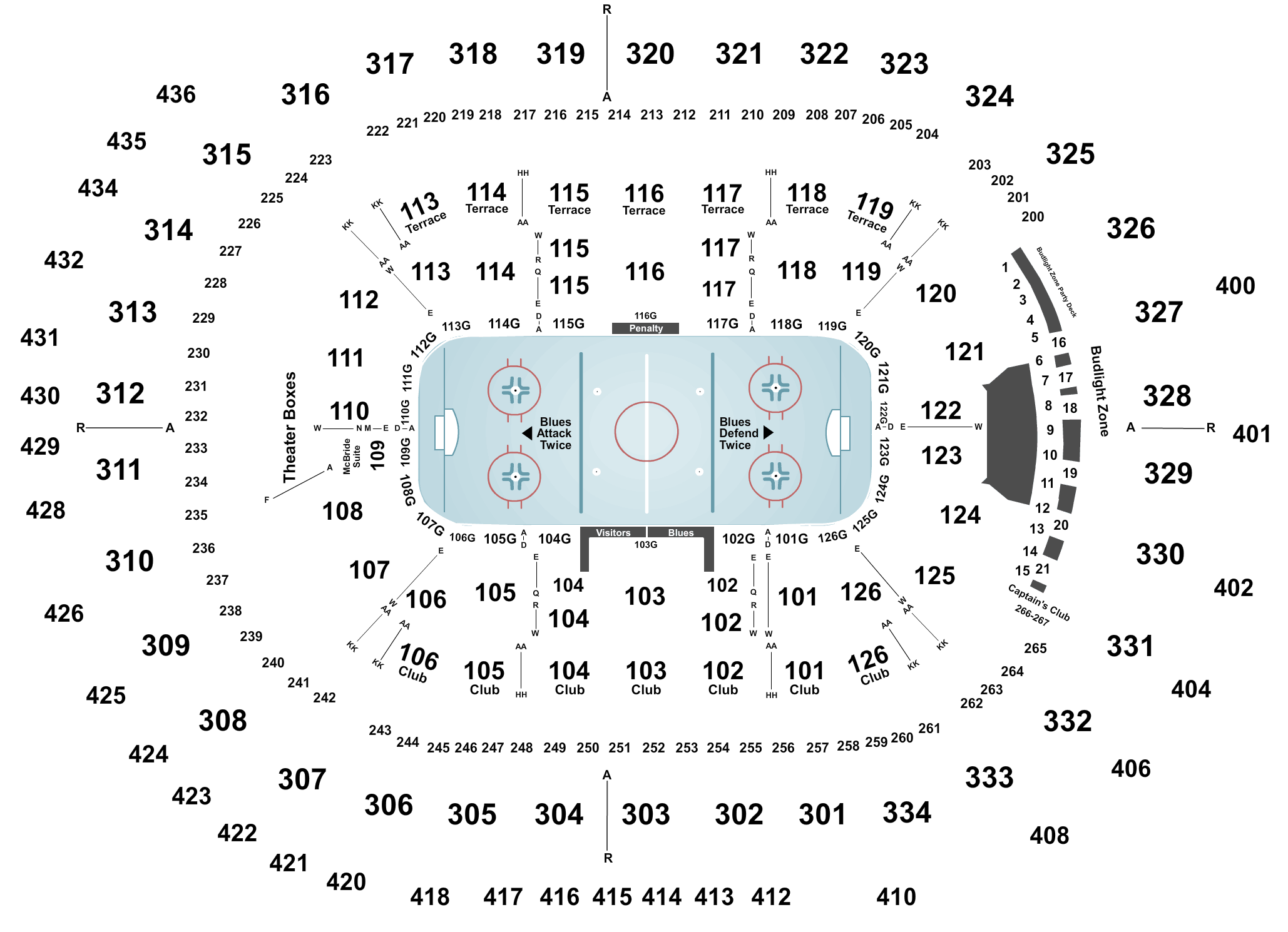 Legend - Enterprise Center In St Louis Seating (2100x1528), Png Download