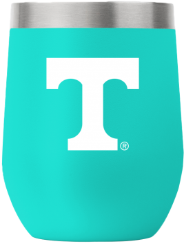 Tennessee 12oz Stemless Teal Tumbler - Emblem (585x750), Png Download