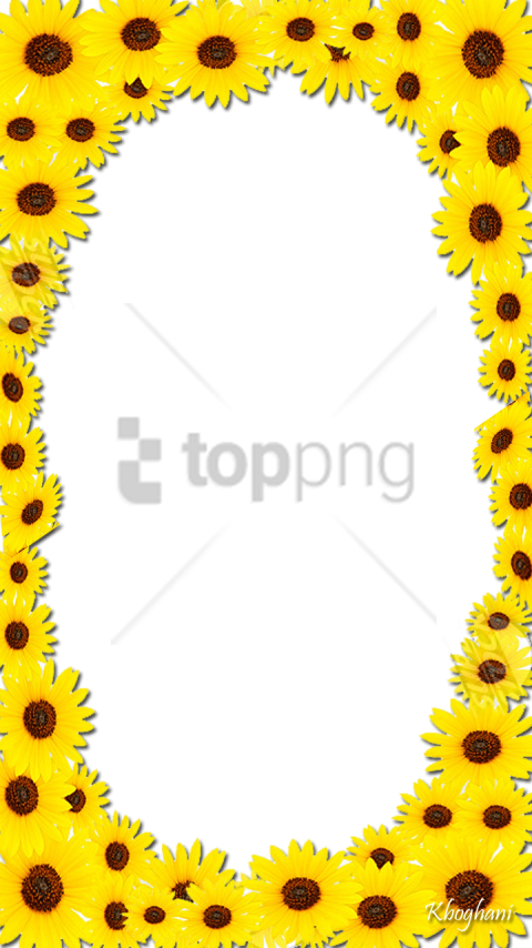 Free Png Sunflower Frame Png Png Image With Transparent - Sunflower Border Design Hd (480x854), Png Download