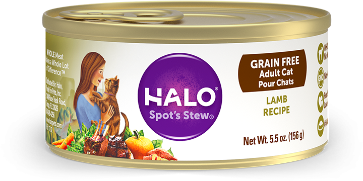 Halo Holistic Grain Free Adult Lamb Recipe Canned Cat - Halo Canned Cat Food (800x554), Png Download