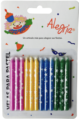 Vela Para Pastel Cumpleaños Chispas Colores 12 Pzas - Velas Para Cumpleaños Png (525x700), Png Download