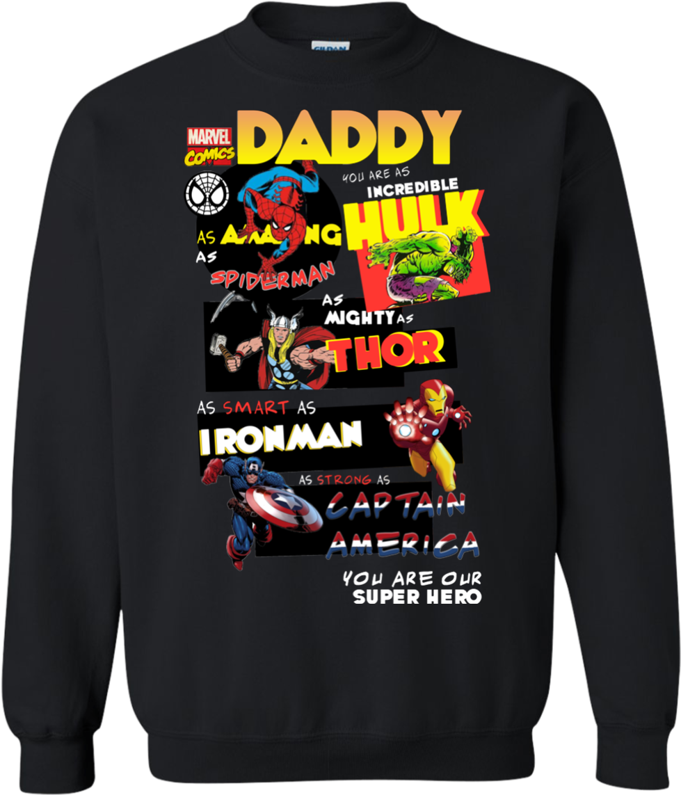 Marvel Comics Daddy Shirt, Hoodie, Tank - Jersey Christmas Dragon Ball (1155x1155), Png Download