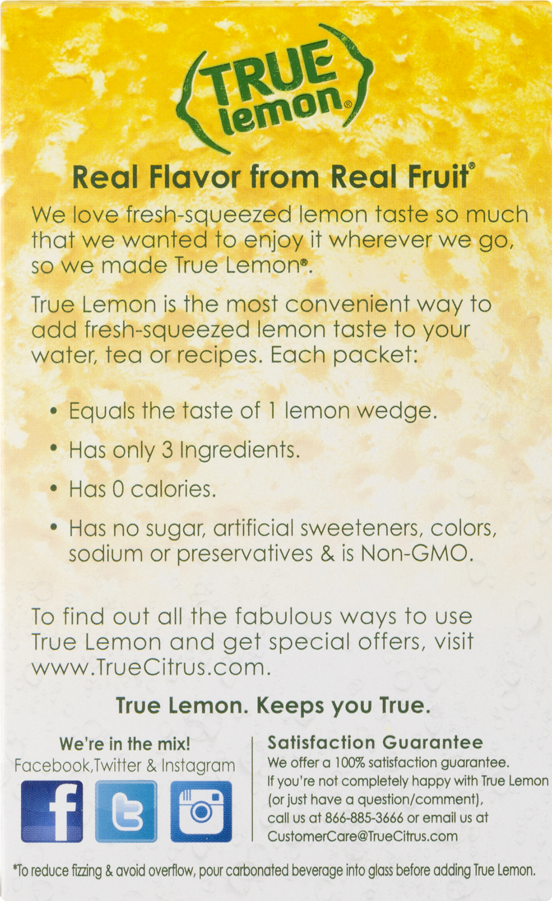 True Lemon Drink Mix, Lemonade, 32 Packets, 1 Box - Poster (1800x1800), Png Download