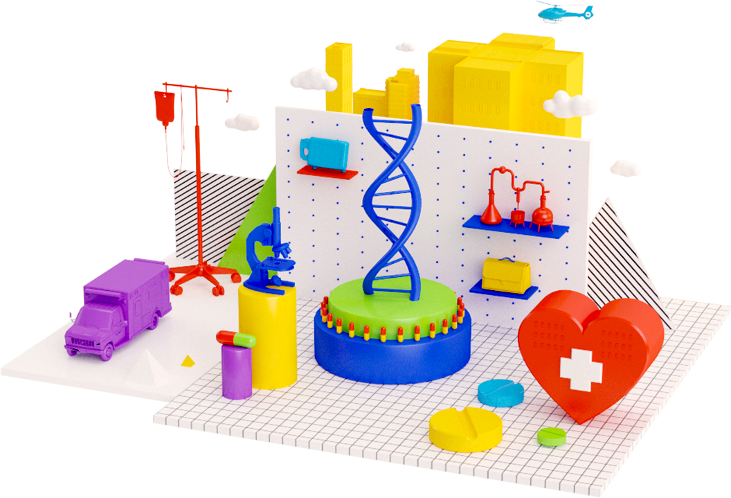 Healthcare Illustration By Pinch Studio - Construction Set Toy (1056x719), Png Download