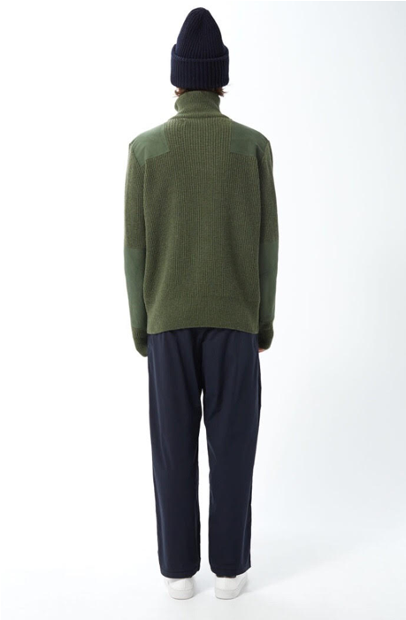 Loreak Men's Chunky Rib Funnel Neck Khaki Green Sweater - Mannequin (701x700), Png Download