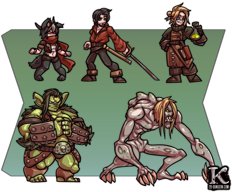 2d Dungeon Character 5 Packs And 10 Pack Commissions - Cartoon (925x765), Png Download