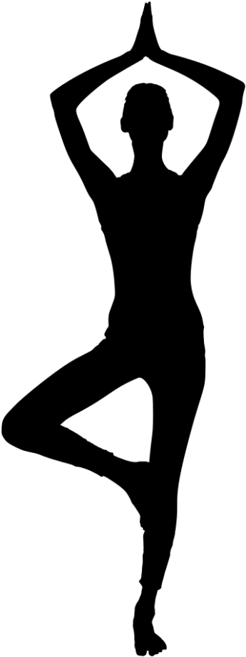 Yoga Tree Pose Banner Library Stock Rr Collections - Person Doing Yoga Silhouette Png (400x966), Png Download