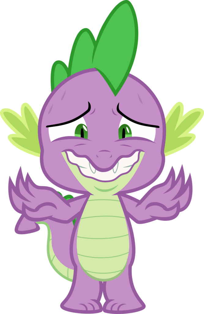 Sollace, Dragon, Nervous, Nervous Smile, Safe, Simple - Mlp Spike With Wings (667x1024), Png Download