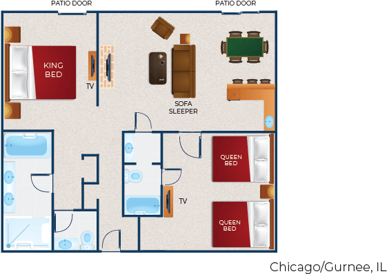 Chicago Deluxe Grizzly Bear Suite - Grizzly Bear Suite Great Wolf Lodge Ga (760x430), Png Download
