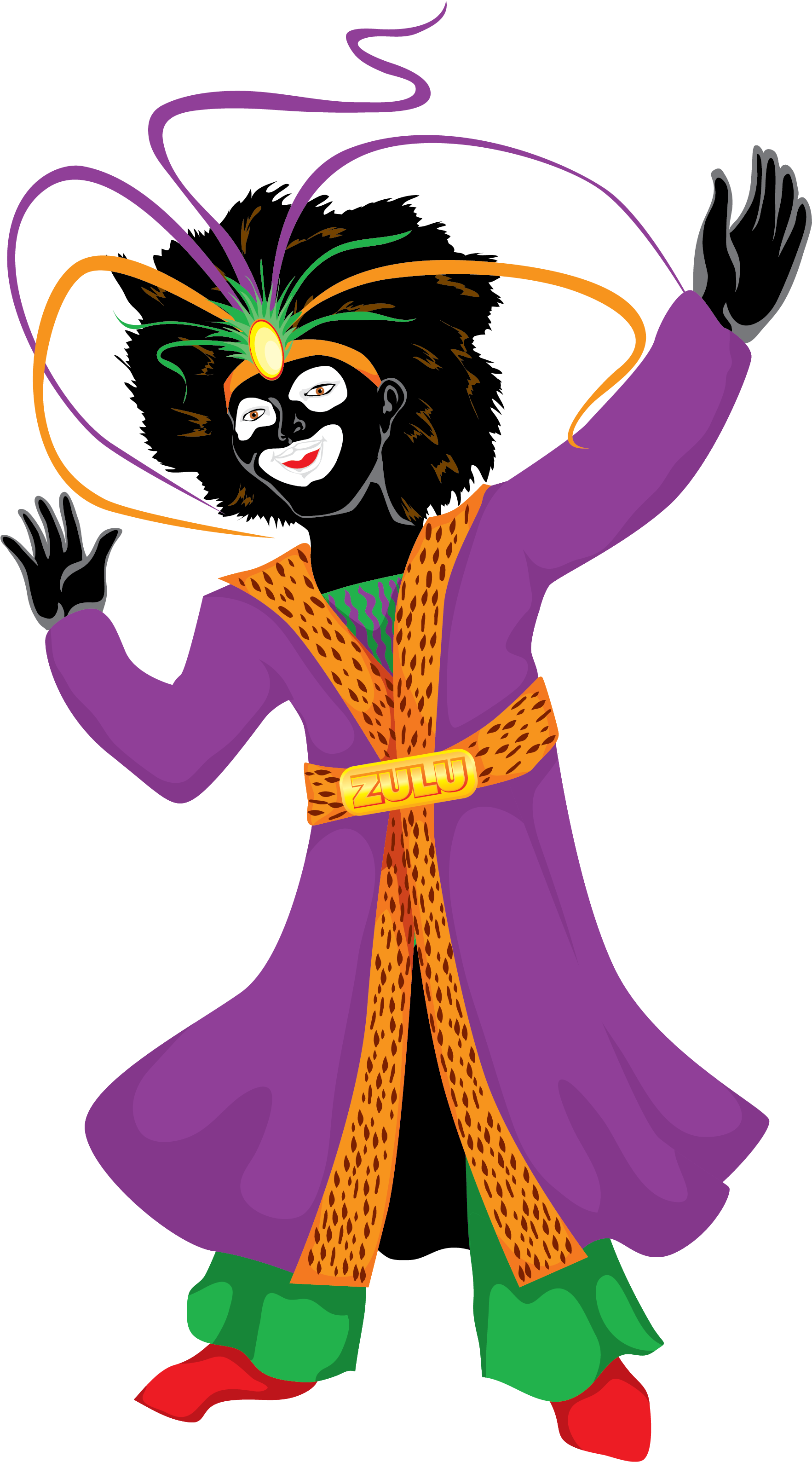 Mardi Gras King Celebrating - Mardi Gras Zulu Clipart (2550x3300), Png Download