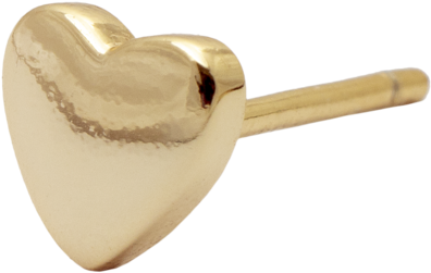 Single Heart Stud Earring (1000x1000), Png Download