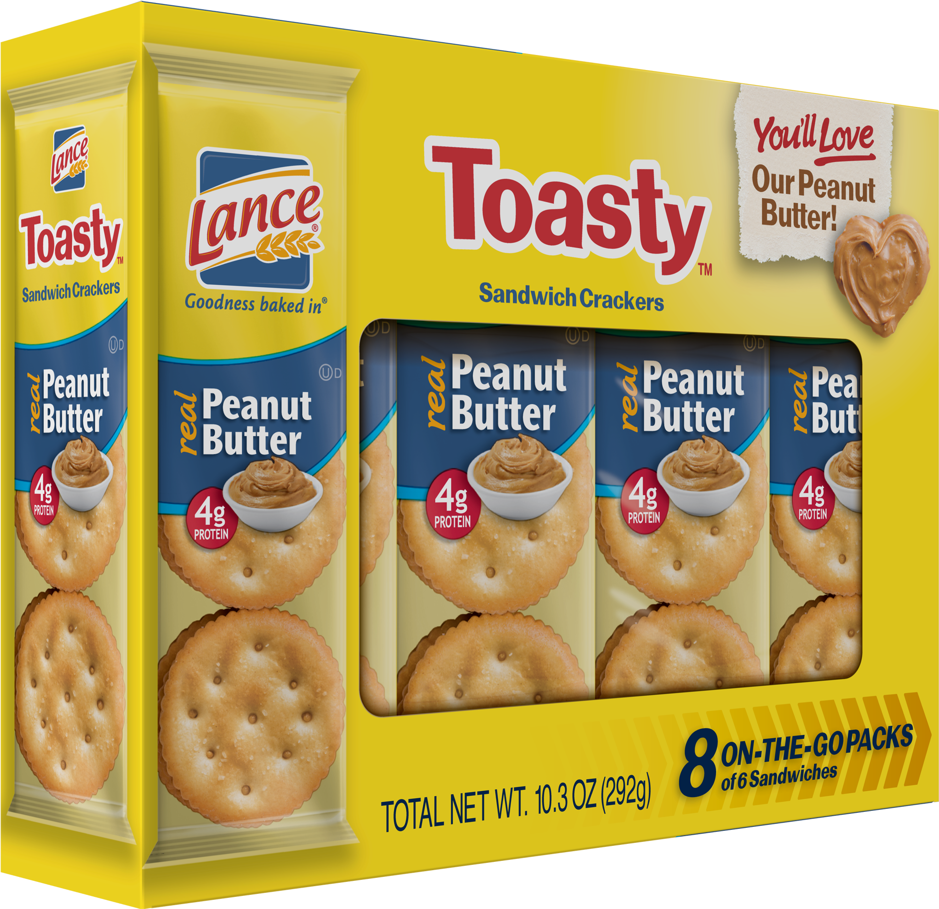 Lance Toasty Peanut Butter Sandwich Crackers, - Lance Cream Cheese And Chive (2000x2000), Png Download
