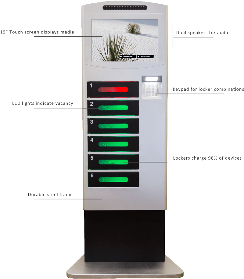 Content & Branding With Wireless Charger Cell Phone - Smartphone Charging Kiosk (820x953), Png Download