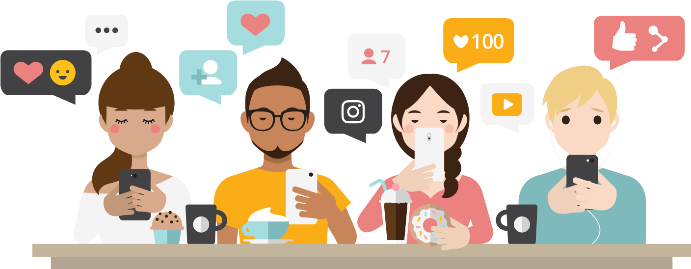 Liderazgo Personal Y Redes Sociales - Cartoon (2000x552), Png Download