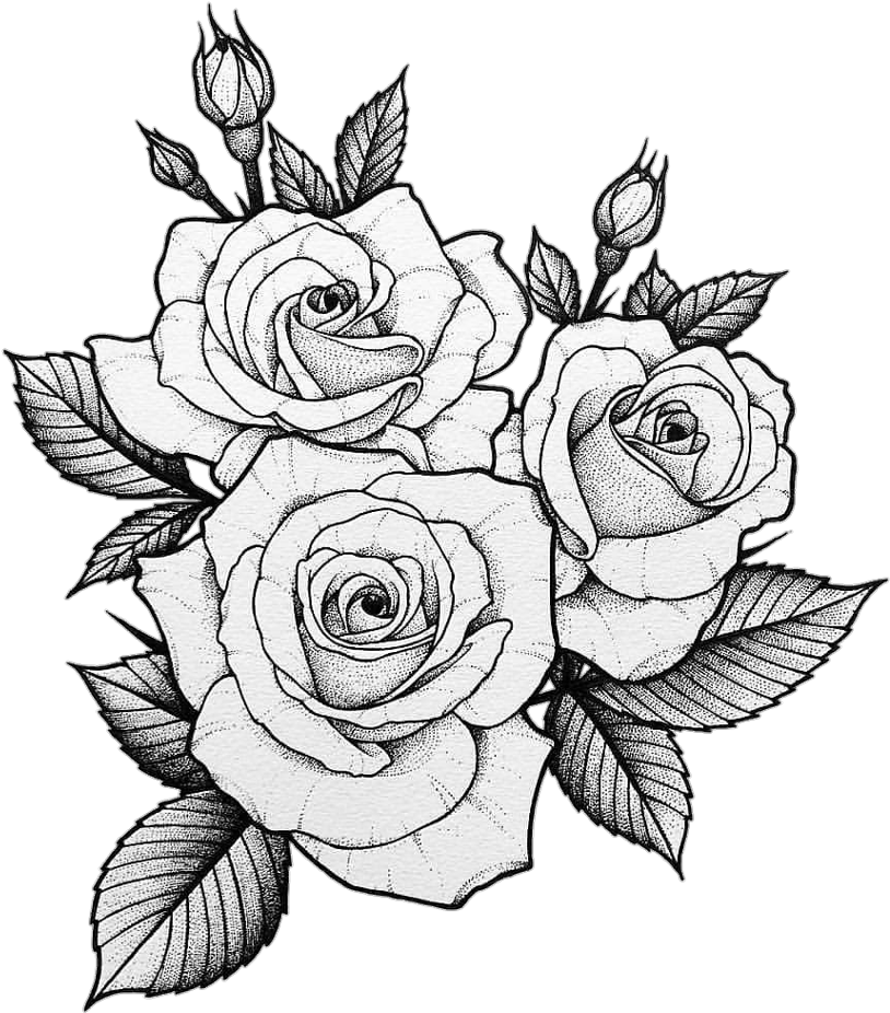 #tumblr #tatto #roses - Two Roses Tattoo Design (1024x1350), Png Download