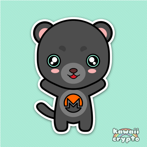 Monero - Kawaii Crypto Panther (800x500), Png Download