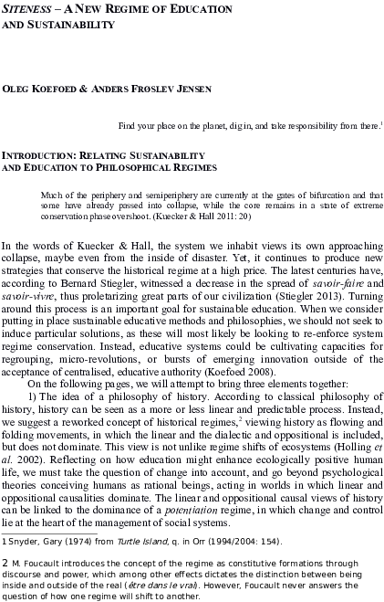 Siteness A New Regime Of Education And Sustainability - Document (595x842), Png Download