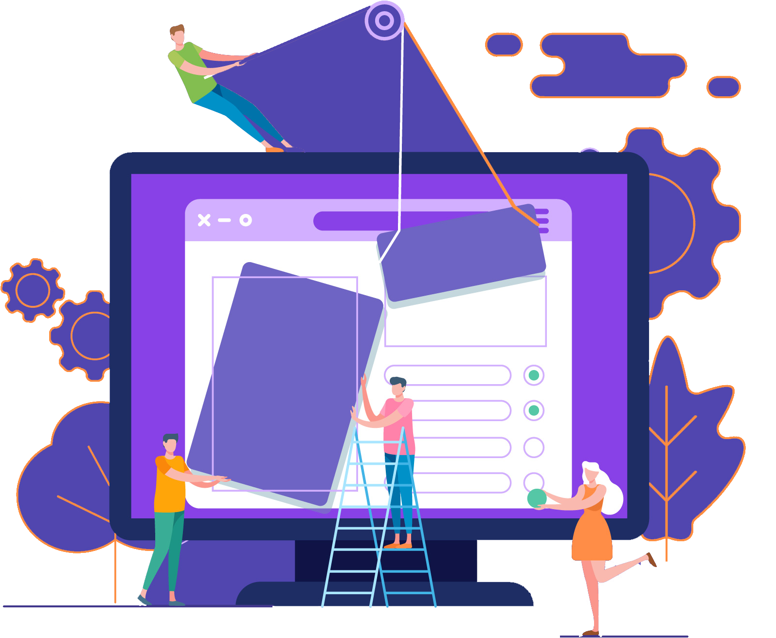 Web Design Concept - Software System Cartoon (1782x1440), Png Download